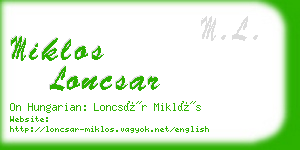 miklos loncsar business card